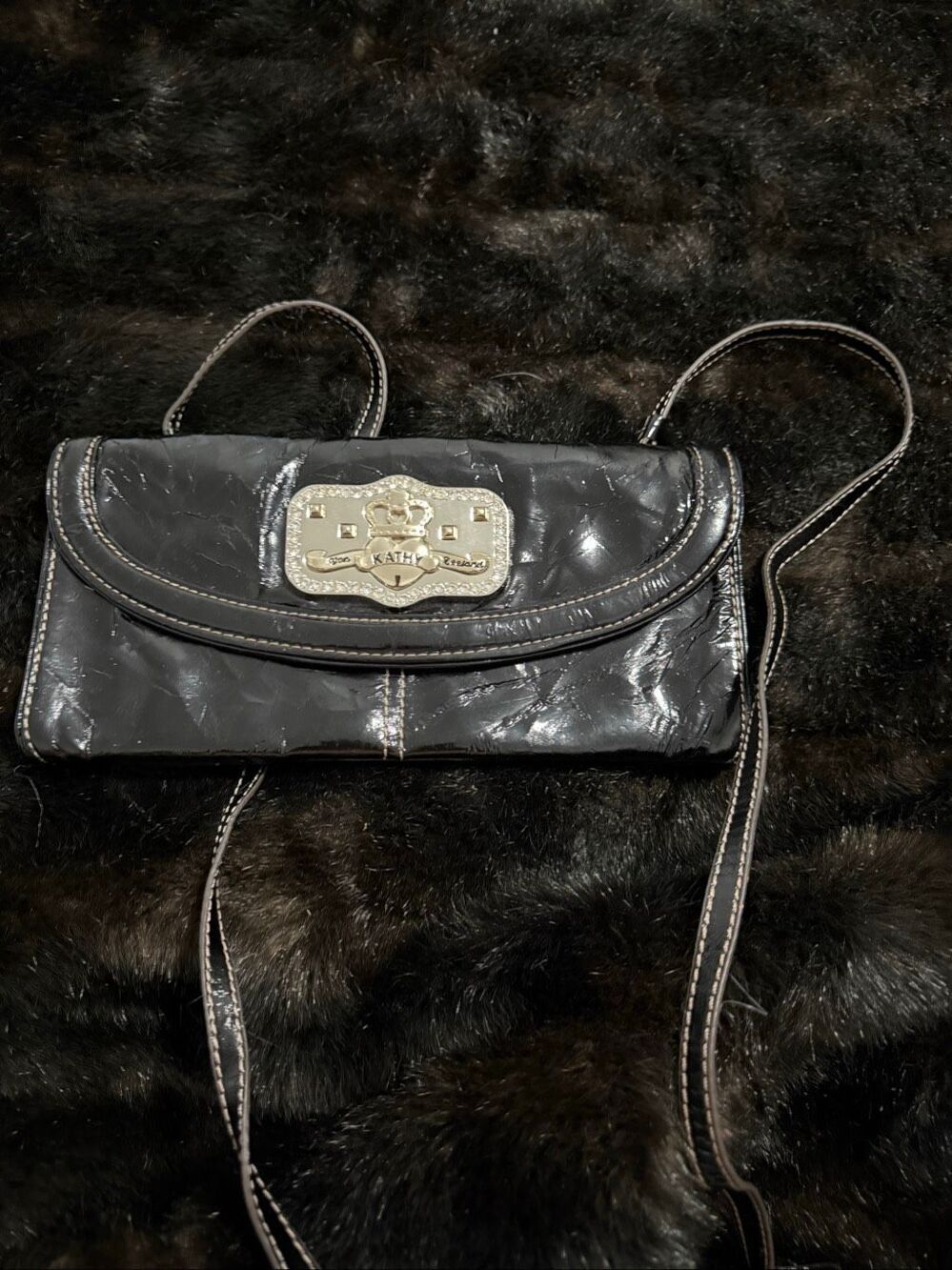 Kathy Van Zeeland Purse Wallet black crossbody 9.5x 5